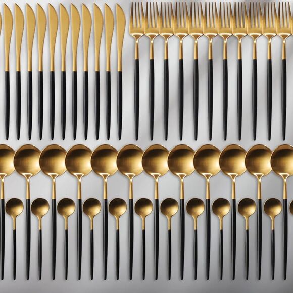 COPY - 24-Piece Gold Silverware Set Gold Utensils Set for 6, Gold Spoons luxury… - Picture 2 of 15